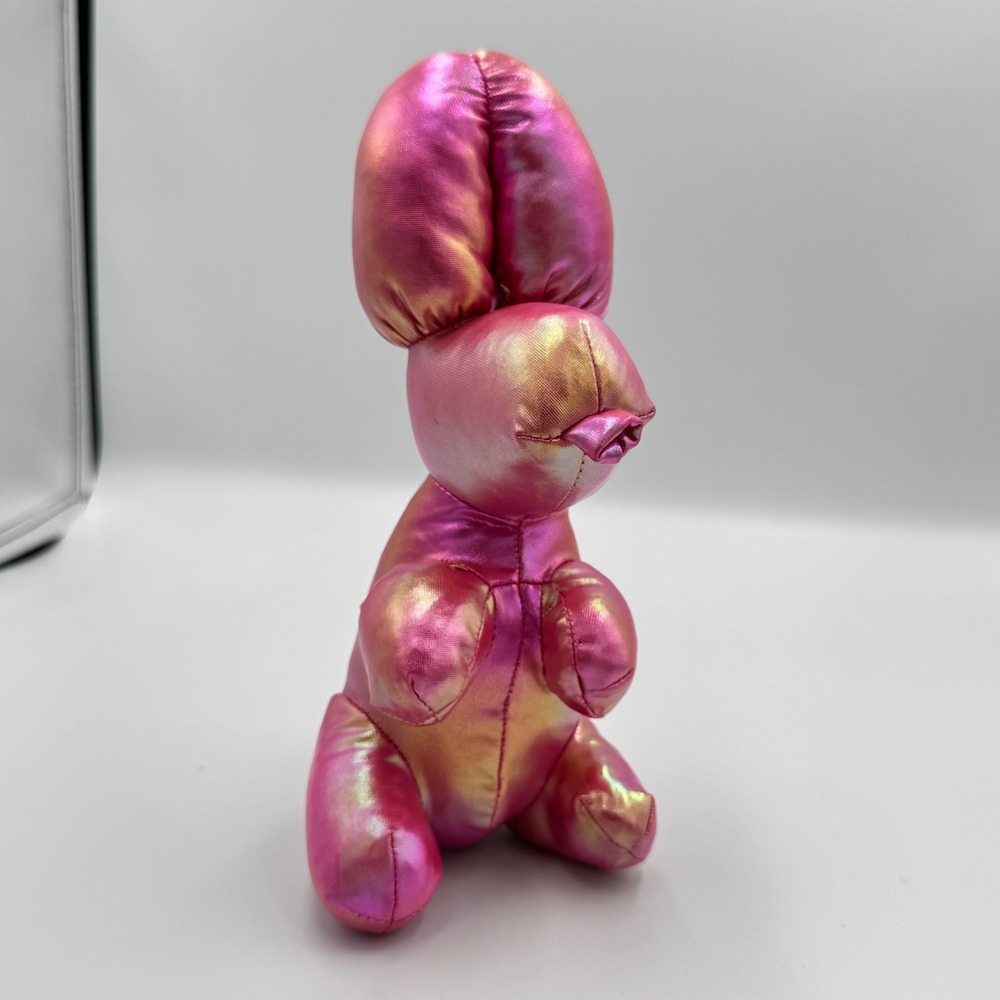 Dan Dee Collectors Choice Metallic Pink Iridescent Bunny Plush 8.5 in